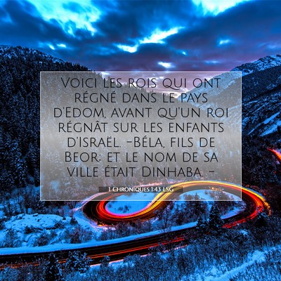 1 Chroniques 1:43 Verset biblique expliqué