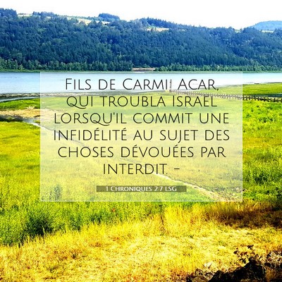 1 Chroniques 2:7 LSG Image du verset biblique