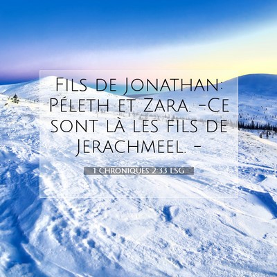 1 Chroniques 2:33 Verset biblique expliqué