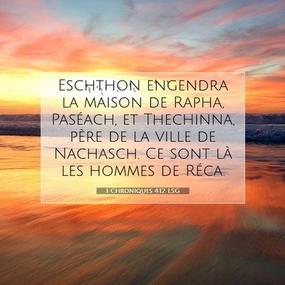 1 Chroniques 4:12 Verset biblique expliqué