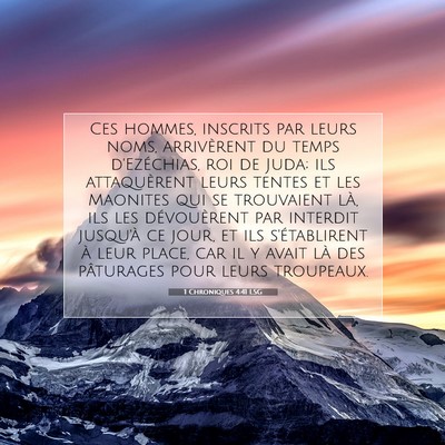 1 Chroniques 4:41 LSG Image du verset biblique