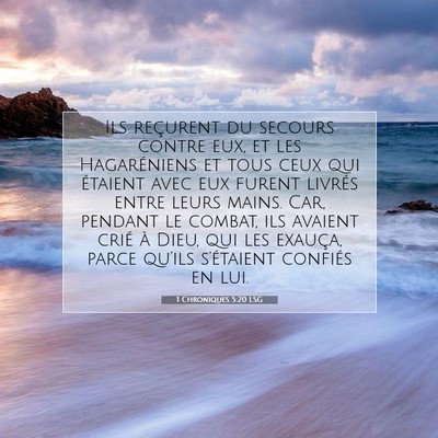 1 Chroniques 5:20 LSG Image du verset biblique