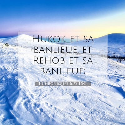 1 Chroniques 6:75 Verset biblique expliqué