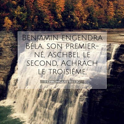 1 Chroniques 8:1 LSG Image du verset biblique