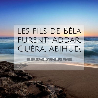 1 Chroniques 8:3 LSG Image du verset biblique