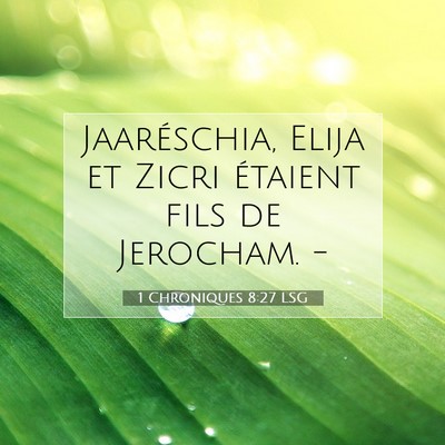 1 Chroniques 8:27 Verset biblique expliqué