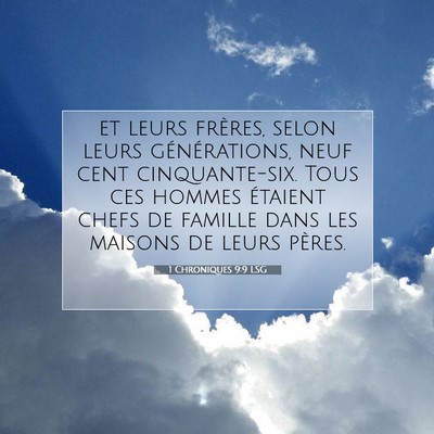 1 Chroniques 9:9 LSG Image du verset biblique