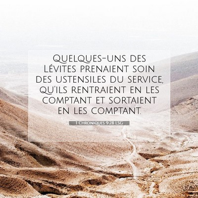 1 Chroniques 9:28 Verset biblique expliqué