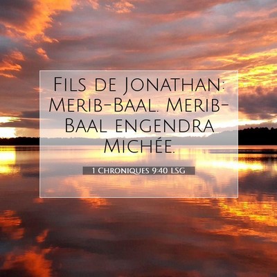 1 Chroniques 9:40 Verset biblique expliqué