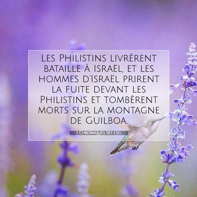 1 Chroniques 10:1 LSG Image du verset biblique