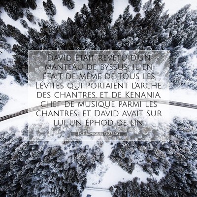 1 Chroniques 15:27 LSG Image du verset biblique