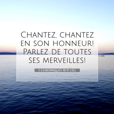 1 Chroniques 16:9 Verset biblique expliqué