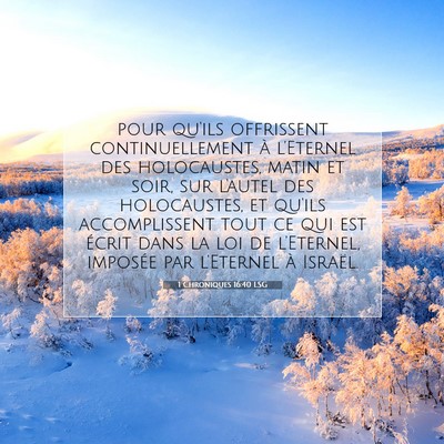 1 Chroniques 16:40 Verset biblique expliqué