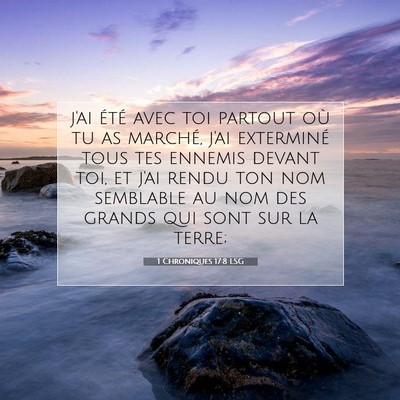 1 Chroniques 17:8 LSG Image du verset biblique