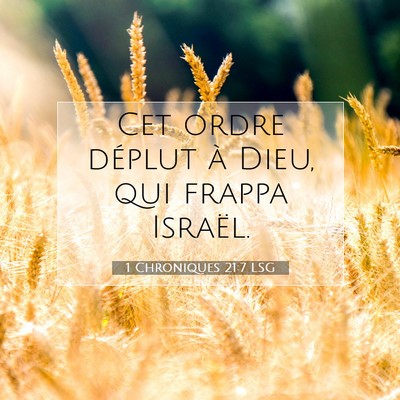 1 Chroniques 21:7 LSG Image du verset biblique