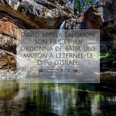 1 Chroniques 22:6 Verset biblique expliqué