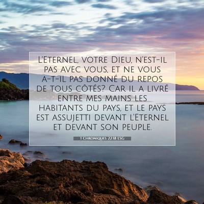 1 Chroniques 22:18 LSG Image du verset biblique