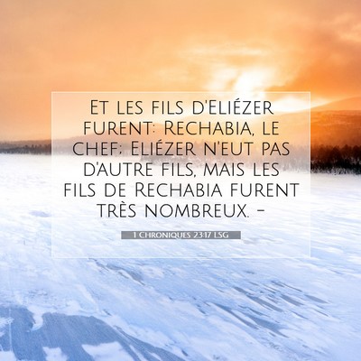 1 Chroniques 23:17 Verset biblique expliqué