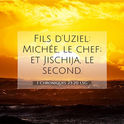 1 Chroniques 23:20 Verset biblique expliqué