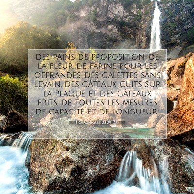 1 Chroniques 23:29 LSG Image du verset biblique