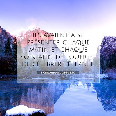 1 Chroniques 23:30 Verset biblique expliqué