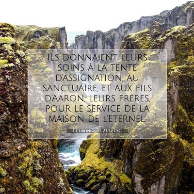 1 Chroniques 23:32 LSG Image du verset biblique