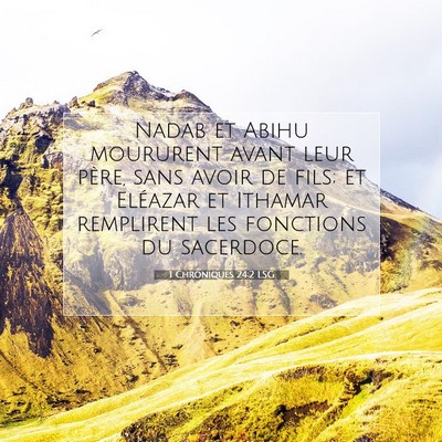 1 Chroniques 24:2 LSG Image du verset biblique