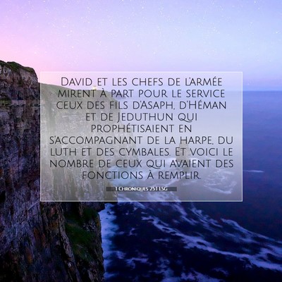 1 Chroniques 25:1 LSG Image du verset biblique