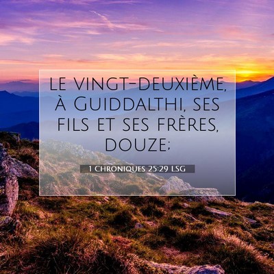 1 Chroniques 25:29 Verset biblique expliqué