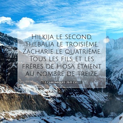 1 Chroniques 26:11 Verset biblique expliqué