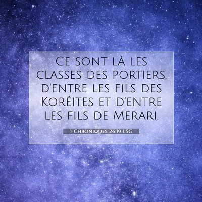 1 Chroniques 26:19 Verset biblique expliqué