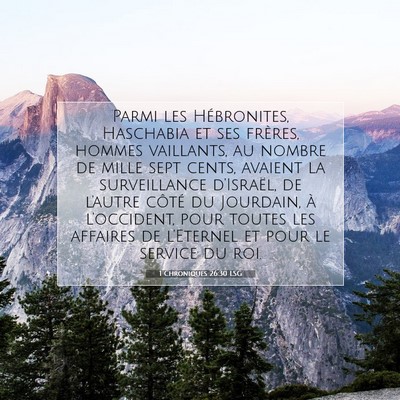 1 Chroniques 26:30 LSG Image du verset biblique