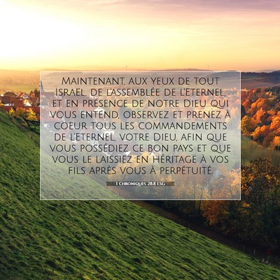 1 Chroniques 28:8 Verset biblique expliqué