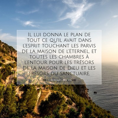 1 Chroniques 28:12 LSG Image du verset biblique