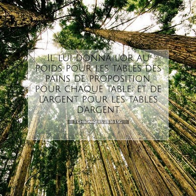 1 Chroniques 28:16 Verset biblique expliqué