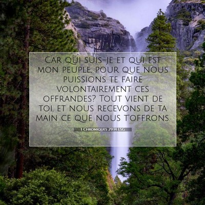 1 Chroniques 29:14 LSG Image du verset biblique