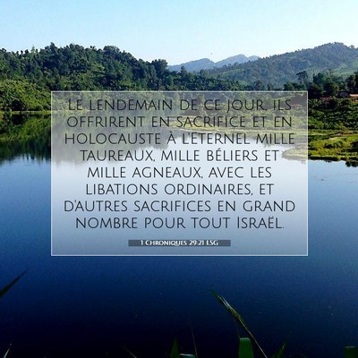 1 Chroniques 29:21 LSG Image du verset biblique