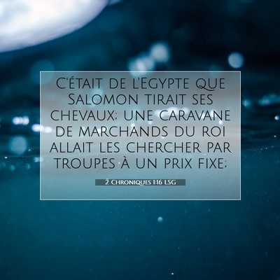 2 Chroniques 1:16 Verset biblique expliqué