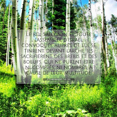 2 Chroniques 5:6 LSG Image du verset biblique