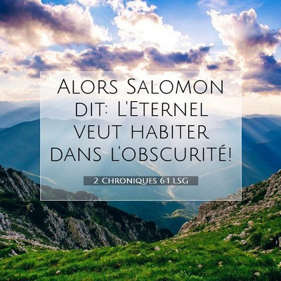 2 Chroniques 6:1 LSG Image du verset biblique