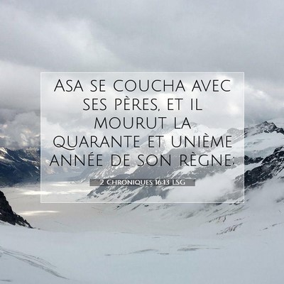 2 Chroniques 16:13 Verset biblique expliqué