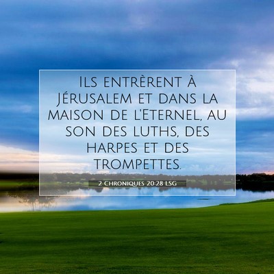 2 Chroniques 20:28 Verset biblique expliqué