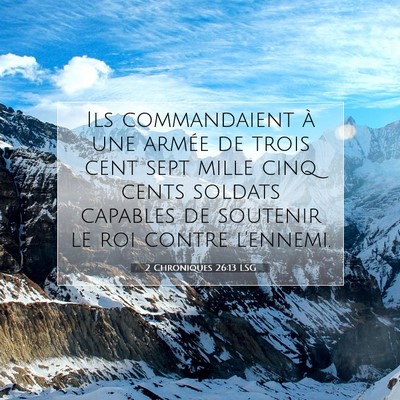 2 Chroniques 26:13 LSG Image du verset biblique