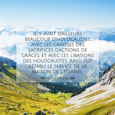 2 Chroniques 29:35 LSG Image du verset biblique