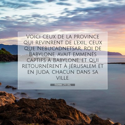 Esdras 2:1 LSG Image du verset biblique