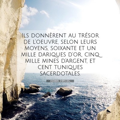 Esdras 2:69 LSG Image du verset biblique