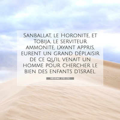 Néhémie 2:10 LSG Image du verset biblique