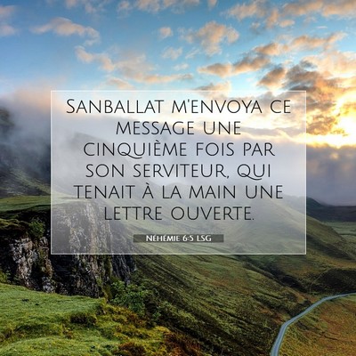 Néhémie 6:5 Verset biblique expliqué