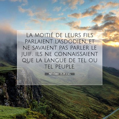 Néhémie 13:24 LSG Image du verset biblique