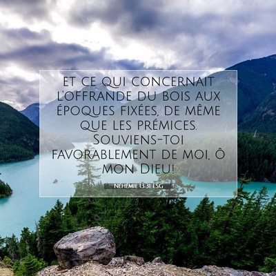 Néhémie 13:31 LSG Image du verset biblique